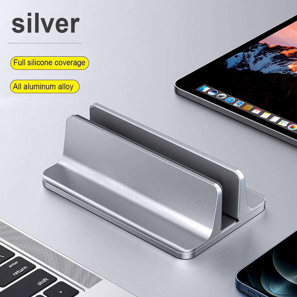 

Подставка для ноутбука из алюминиевого сплава, Регулируемая металлическая Нескользящая вертикальная подставка для планшета, компактный д...