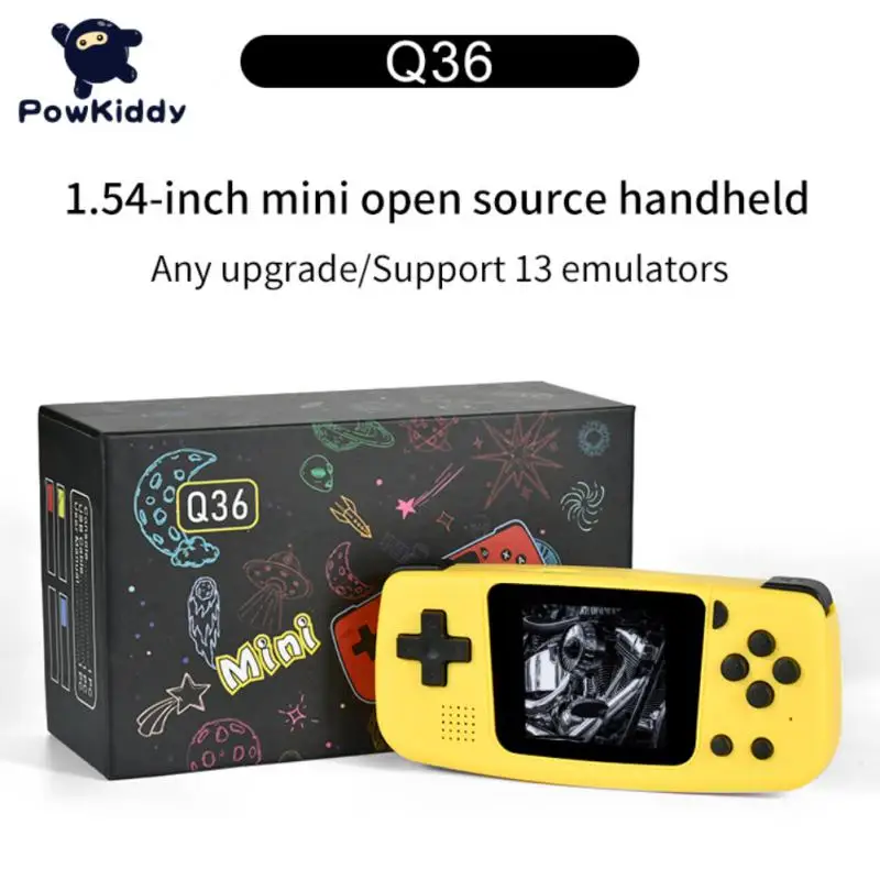

POWKIDDY NEW Q36 Mini Handheld Game Players IPS Screen Open Source Game Console Keychain 3DS Retro PS1 Mini Console Kids Gifts