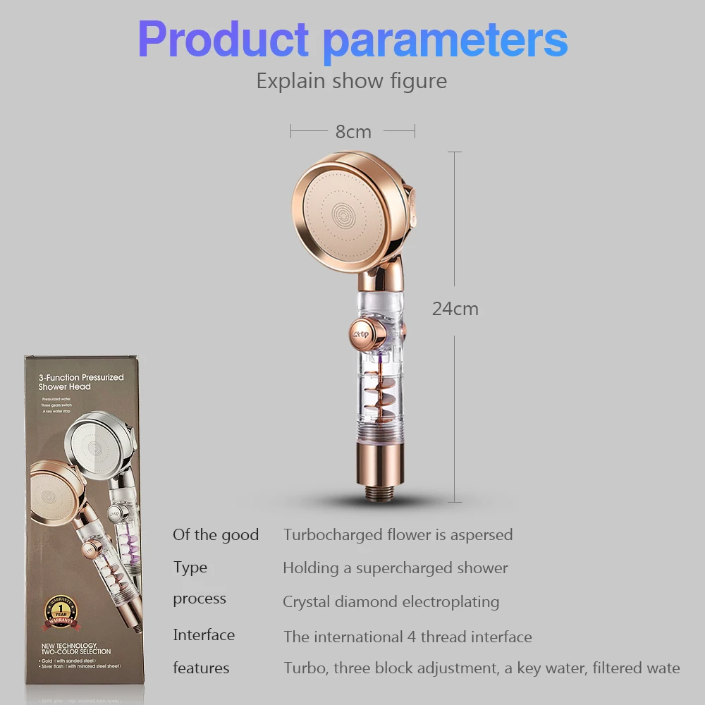 shower head high pressure showerhead 3 mode watering can with one key stop water saving showers for bathroom accessories new free global shipping