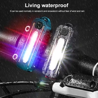 mini bike rear lamp red blue led flashing warning light usb charging night safety running cycling shoulder helmet bag clip light