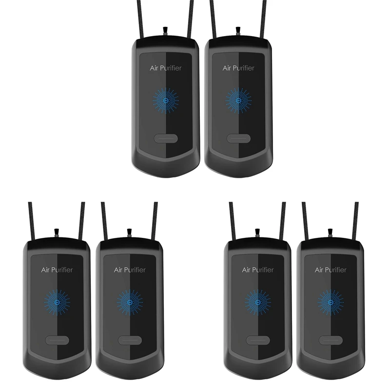 6 Pcs Hanging Neck Air Purifier Personal Wearable Mini Portable Car Oxygen Bar Negative Ion Generator Air Purifier