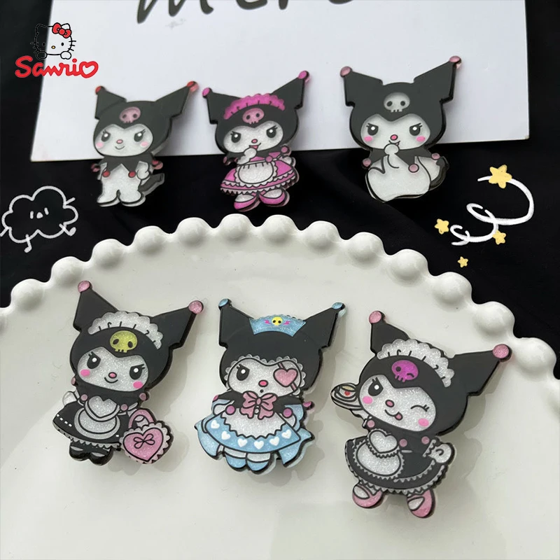 

Kawaii Sanrio Kuromi аниме мультфильм шпилька для волос аксессуары для волос милая темная акриловая блестящая Утконос зажим