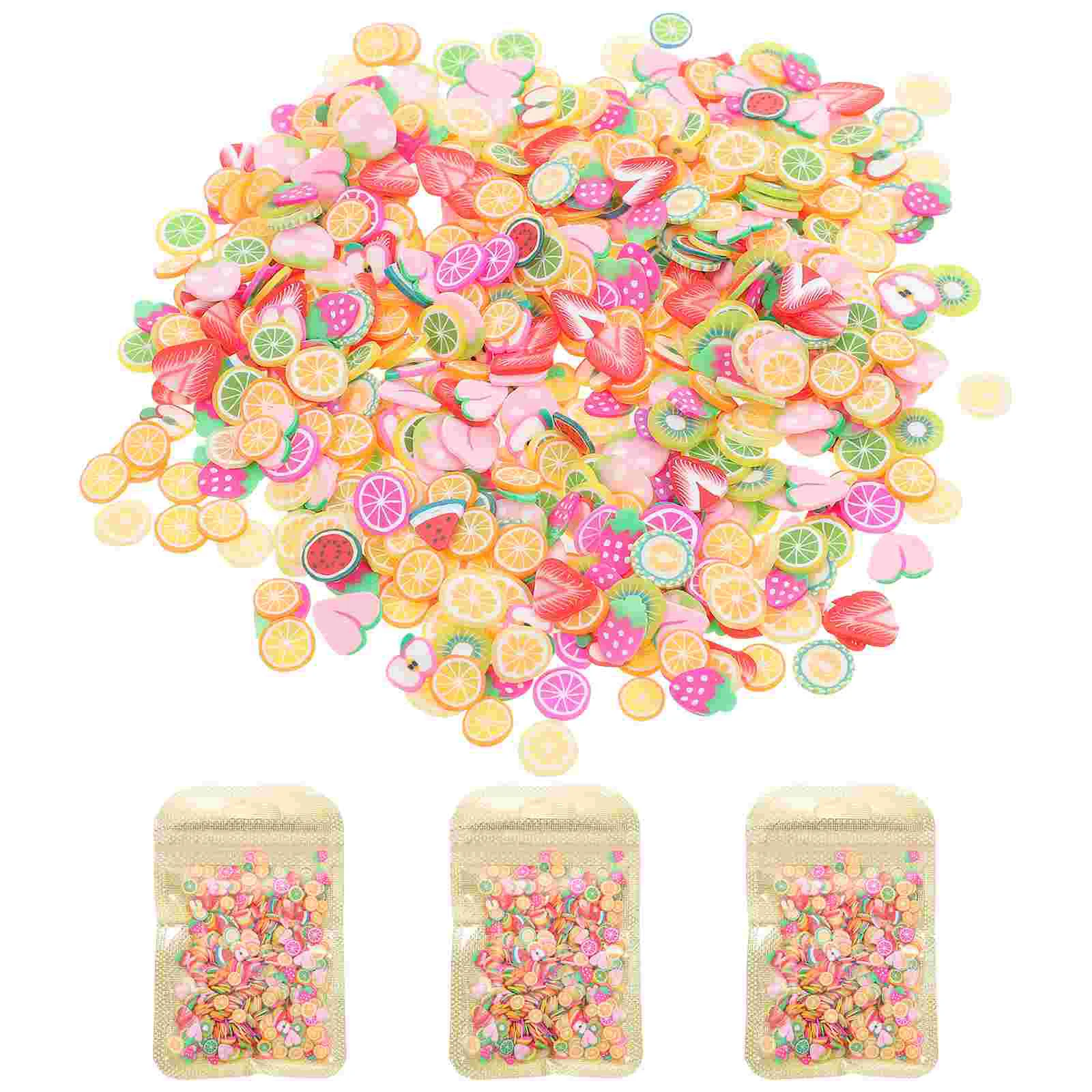

4000 Pcs Fruit Particle Slice Clay Slices Nail Tech Accessories Jewelry Charms Stickers Fingernail Floral