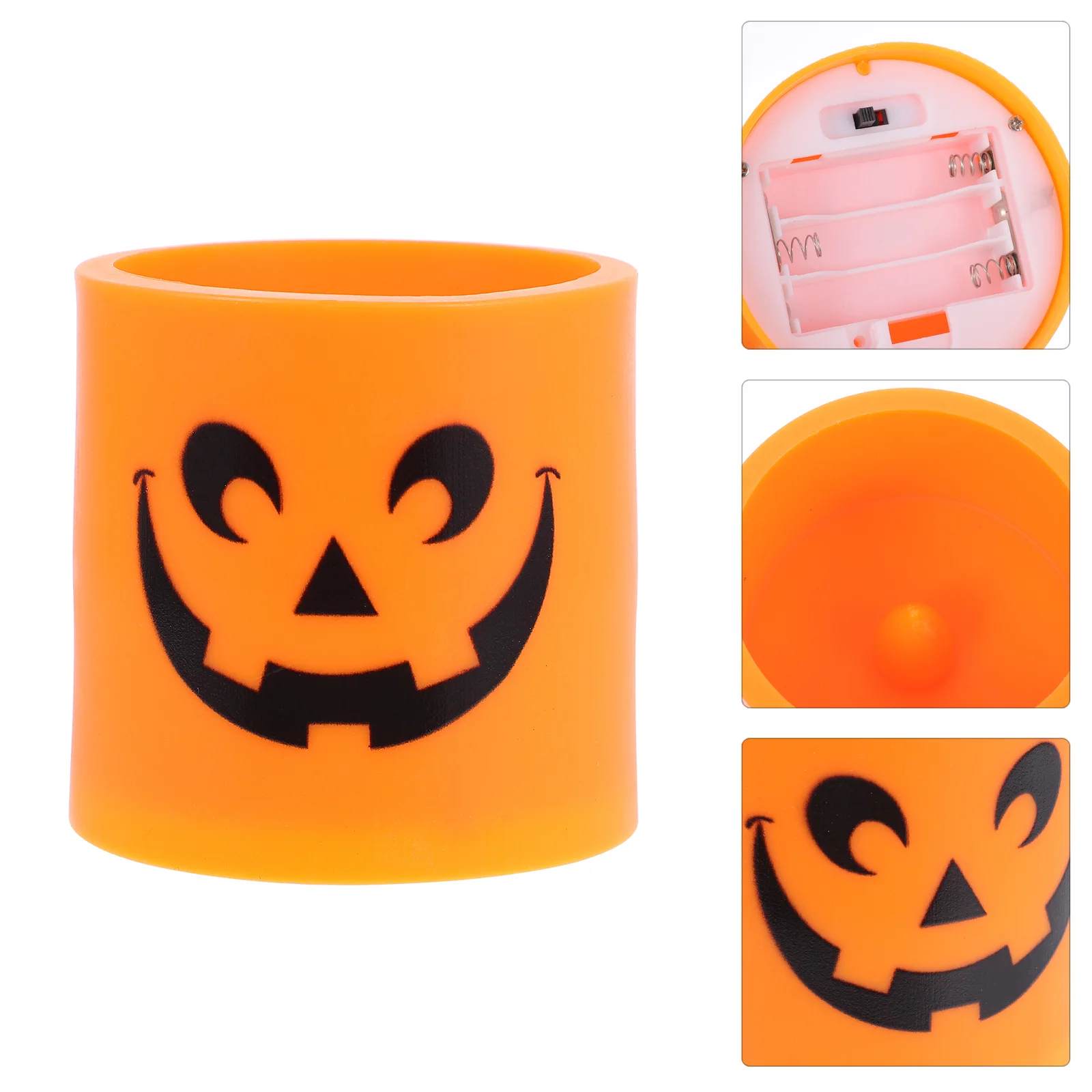 

2 Pcs Halloween Jack-o-lantern Electronic Lamp Pumpkin Light Candles LED Plastic
