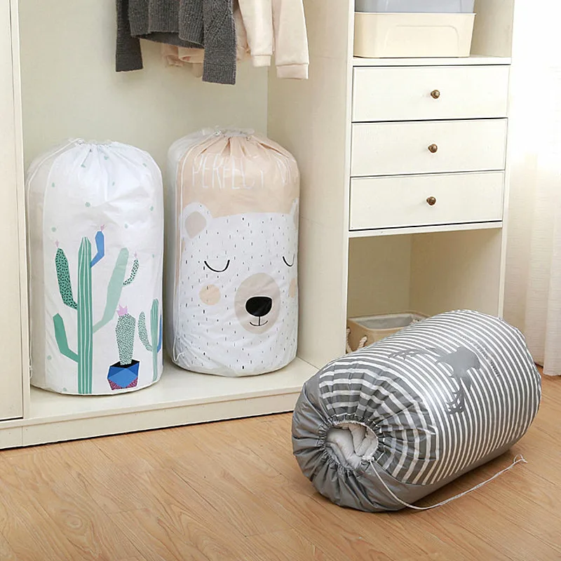 

Large Foldable Clothes Storage Bag Waterproof Beam Quilt Finishing Toy Basket Suitcase Moisture-proof Moving Household Supplies