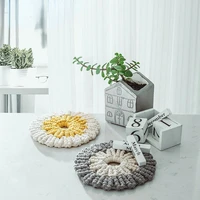 pure cotton mats household pure hand woven cups bowls and plates anti scalding heat insulation placemats table decoration mats