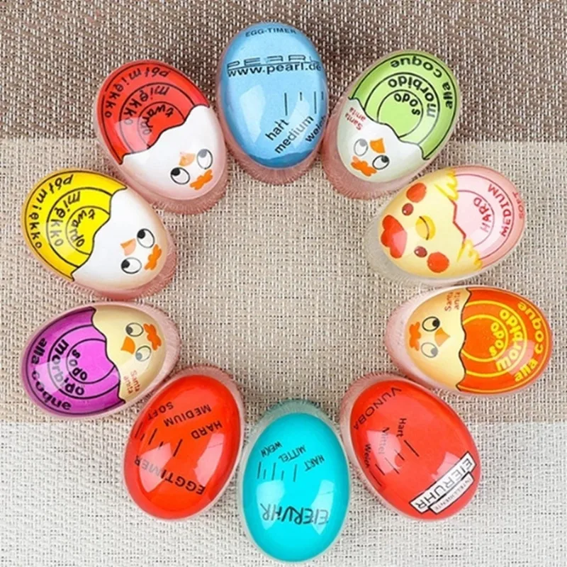 

Kawaii Egg Timer 1PC Color Changing Cute Yummy Soft Hard Boiled Eggs Cooking Eco-Friendly Resin Egg Timer Kitchen Cooker Gadgets