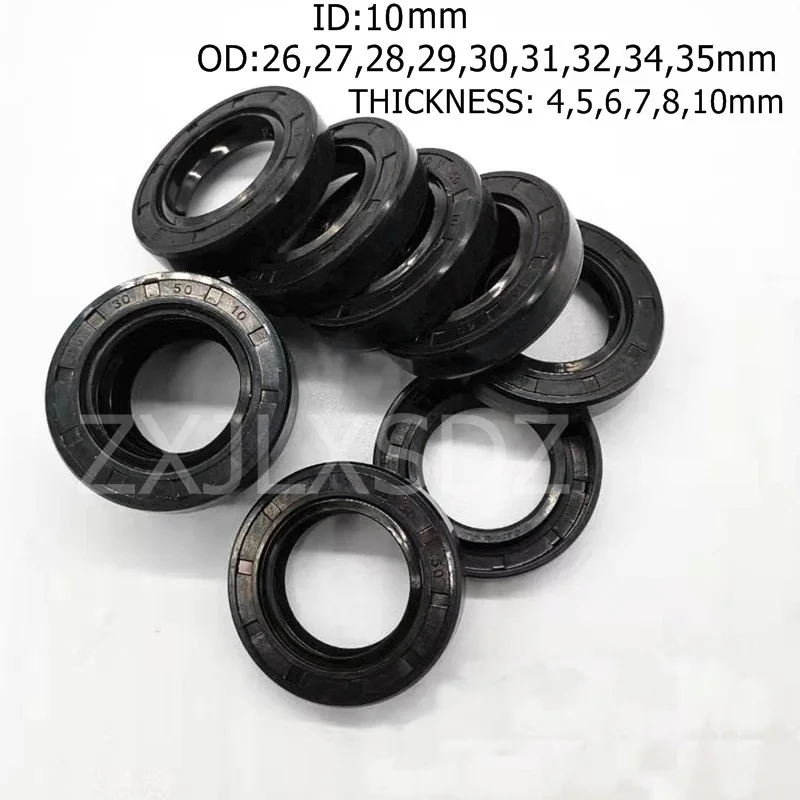 

5/10 Pcs NBR Nitrile Rubber TC Double Lip Oil Seal 10x26x5/6 10x26x7/8/10 10x28x8/10 10x30x7/8/10 10x32x 10x34x7 10x35x4/8mm