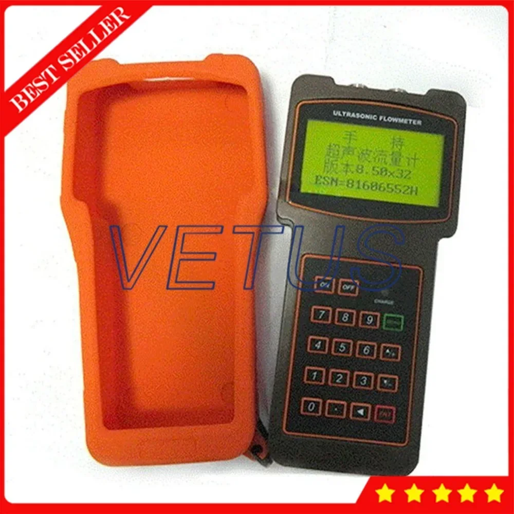 TUF-2000H-TM-1 Handheld Digital Ultrasonic Water Flow Meter Flowmeter for DN50 To 700mm Pipe Size -40 90 Degree