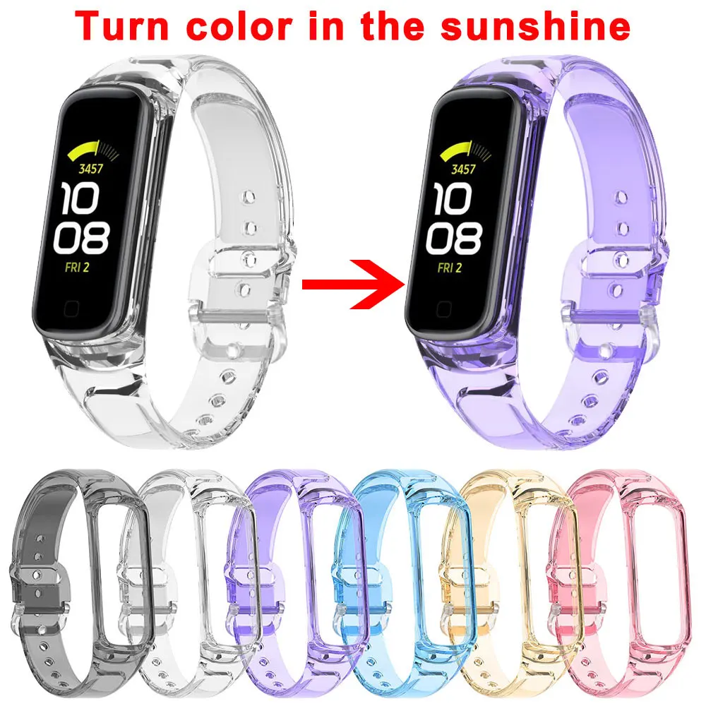 

Silicone Watch Strap For Samsung Galaxy Fit2 SM-R220 Wrist Bracelet Band Smartwatch Accessories Correa Turn Color in Sunshine