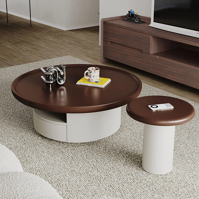 Дизайнерский роскошный журнальный столик круглый стол для хранения уникальный