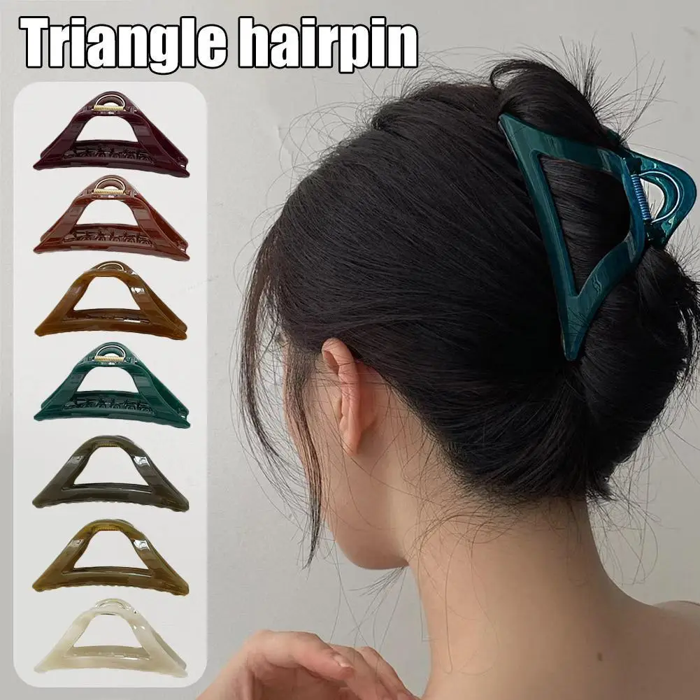 

Модные ацетатные треугольные заколки для волос для женщин и девочек Заколка-краб для волос заколка-краб инструмент для укладки аксессуары ...