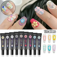 5d jelly nail gel tube emboss korean style nail design painting full coverage super texture gel pigmented paint liner manicure
