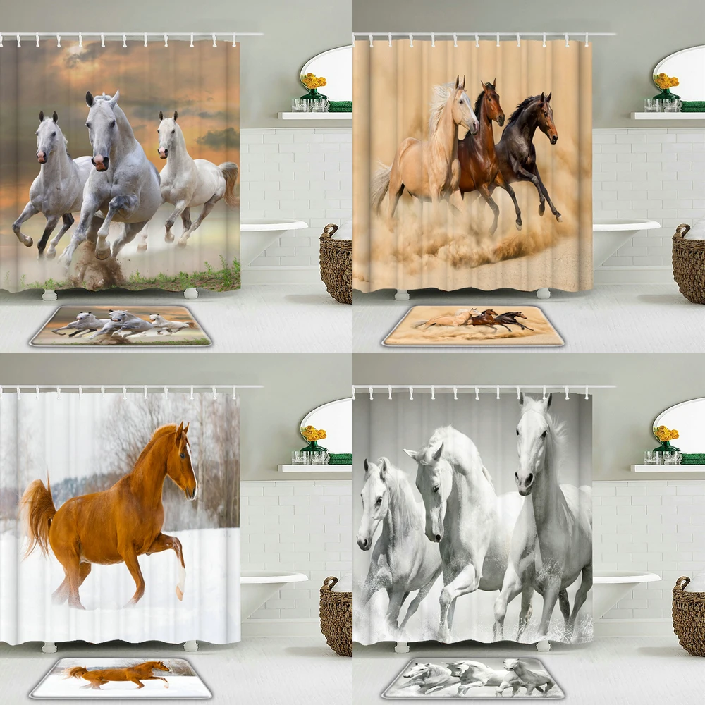 2 шт./компл. занавеска для душа с рисунком животных |