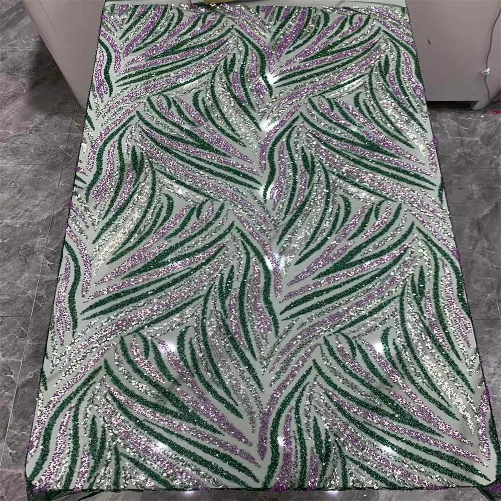 2024 новый дизайн кружевная ткань ручной работы с бисером высокое качество