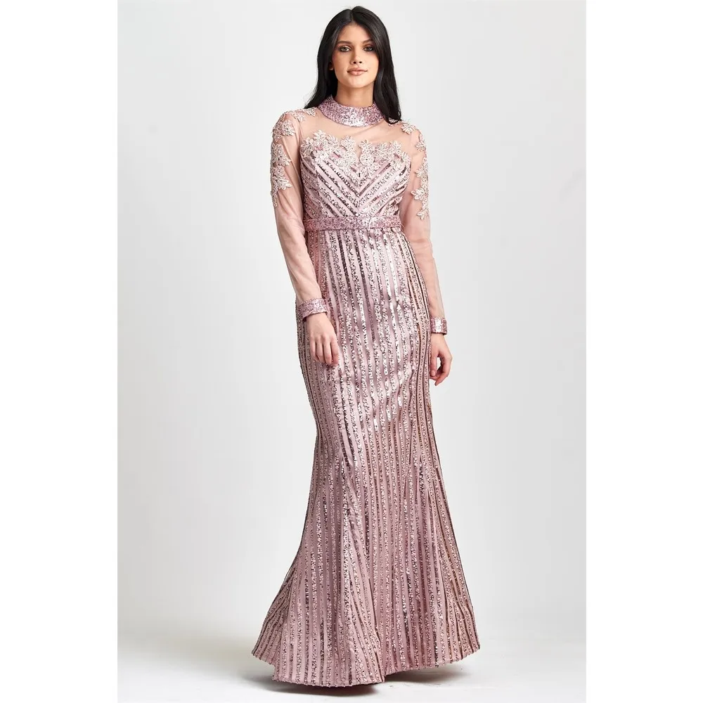 

Элегантное Вечернее Платье Dorlie в виде пудры с рыбками, состоящее из тюля и Dantelden означает, что вечернее платье 40