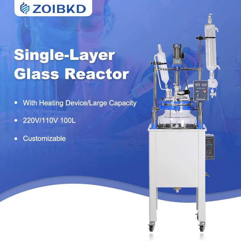 

ZOIBKD 100L Single-Layer Glass Reactor Chemical Stirring Reactor Laboratory Equipment With Acid Resistance Corrosion Resistance