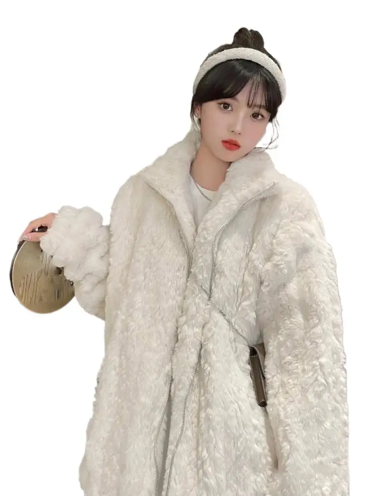 

2023 Women's Clothing Thick Loose Faux Fur Coat Winter New 1029