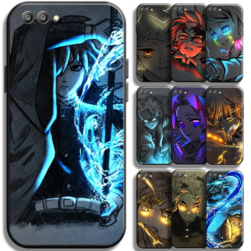 

Demon Slayer Agatsuma Zenitsu For Huawei Honor V20 V10 V9 Phone Case Funda Shell Cover Cases Coque TPU Black Carcasa