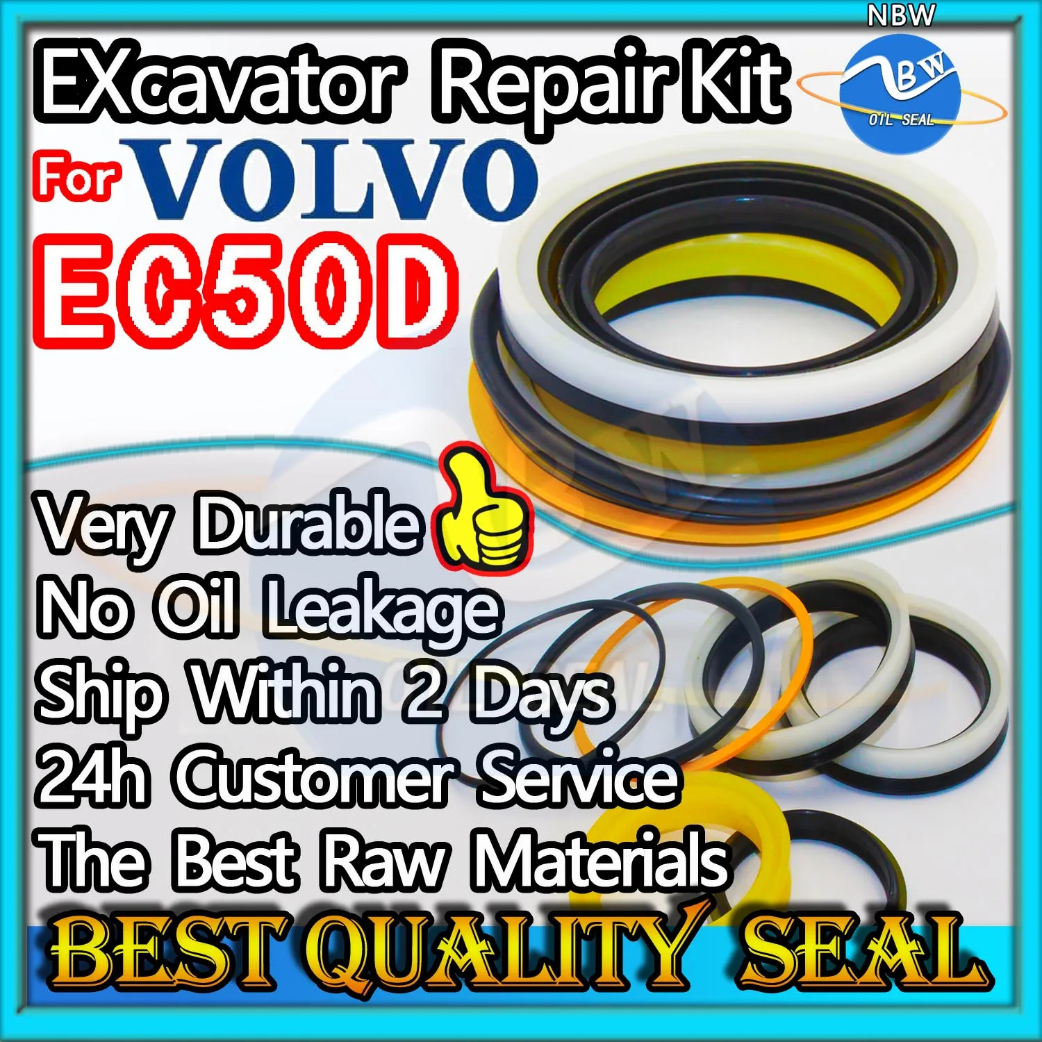 

For VOLVO EC50D High Quality Oil Seal Kit Excavator Repair Set Pack Heavy Master Excavating Machinery Maintenance Floating Parts