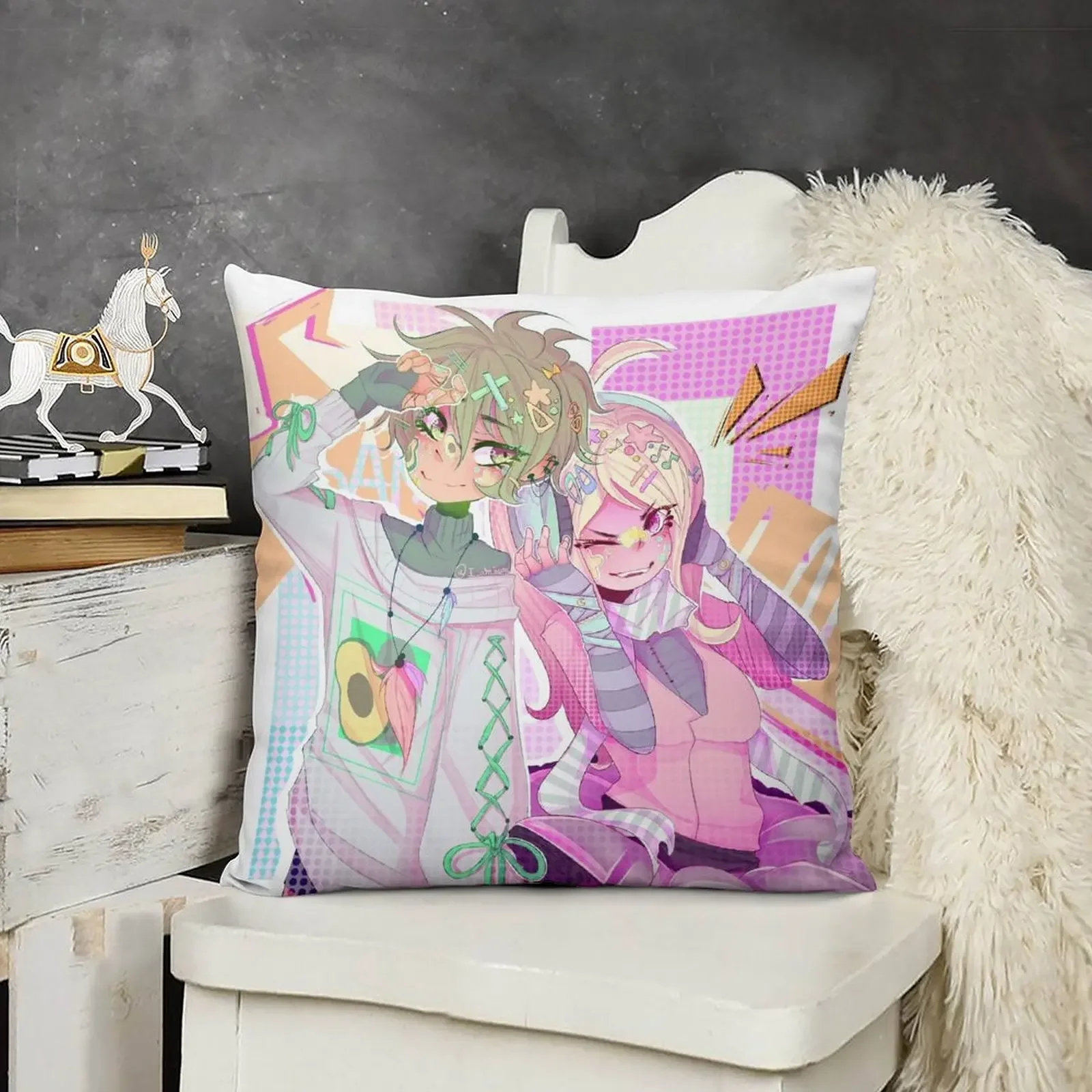 Rantaro Amami - Kaede Akamatsu [Pastel Amamatsu Danganronpa v3] Декоративная подушка Подушки для подушки