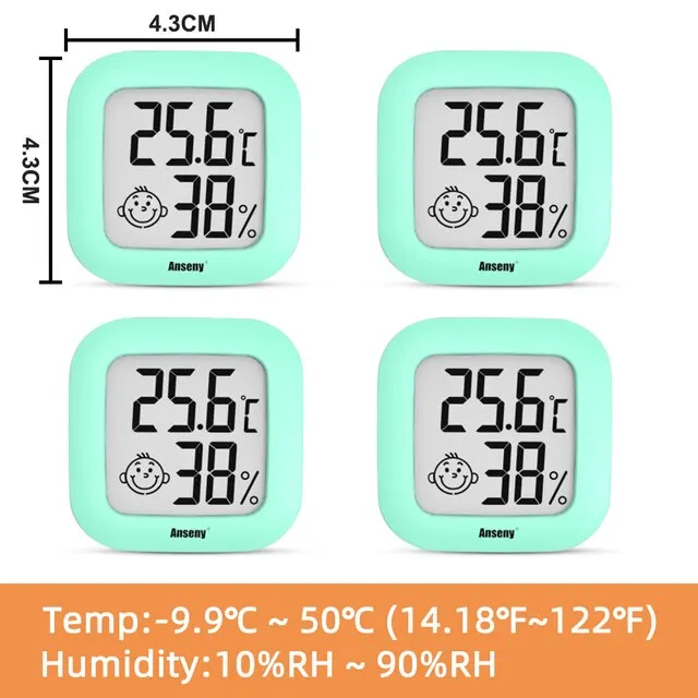   미니 실내 디지털 온도계 습도계 세트, 실내 습도 게이지, 계량기 LCD 디스플레이, 온도 습도, 4 개 세트 
