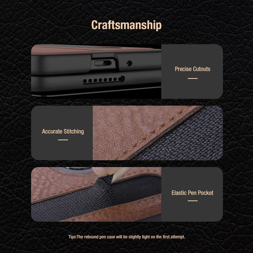 For Samsung Galaxy Z Fold 3 Case Nillkin Aoge Leather Hidden Bracket With Pen Slot Flip Case For Samsung Z Fold3 /W22 5G Cover