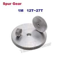 1pcs spur gear cylindrical gear 1m 12t13t14t15t16t17t18t19t20t21t22t23t24t25t26t27t transmission parts flat gears