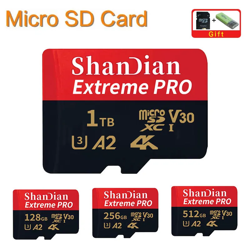

Original Memory Card High Speed Smart SD Card 1TB 512GB TF Flash Card Class10 with Card Adapter for Tablet/PC/Smartphone/Camera