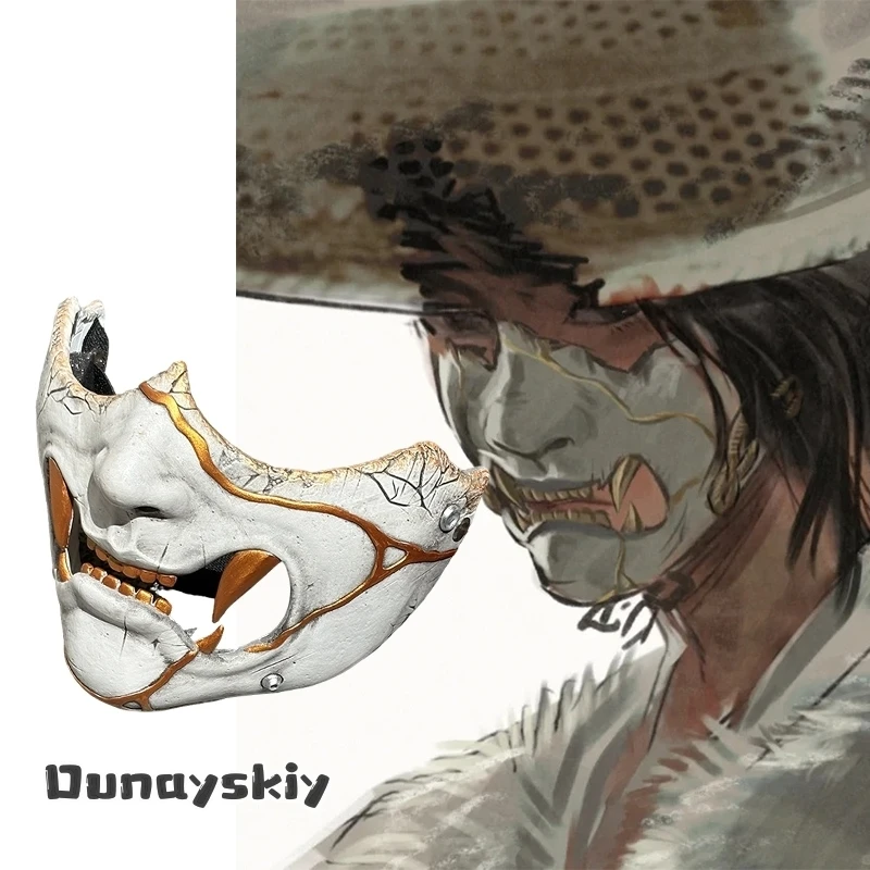Фото Diy Ss S@Game Ghost Atsu Косплей Костюм Маска Реквизит Аксессуары 40-50 см Половина Лица Маска Самурая Хэллоуин Карнавальное Украшение №1