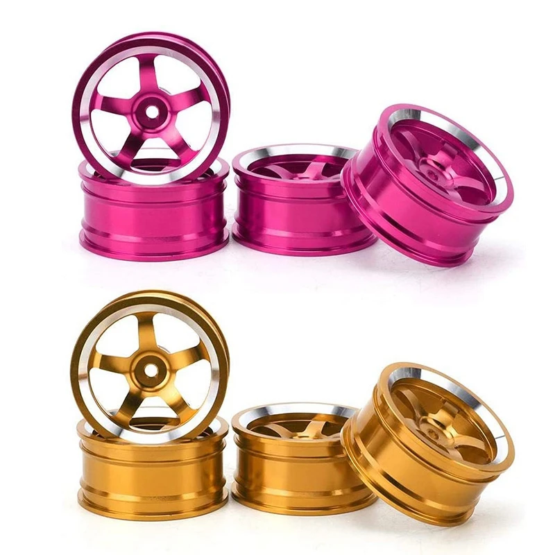 

8Pcs 52Mm Wheel Rims For RC 1/10 On-Road Drift Traxxas HSP Tamiya HPI Kyosho Redcat SAKURA,4 Pcs Pink & 4Pcs Yellow