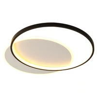 modern simplicity led circle ceiling light lamp black panel lighting decoration for living room bedroom study home luminaires