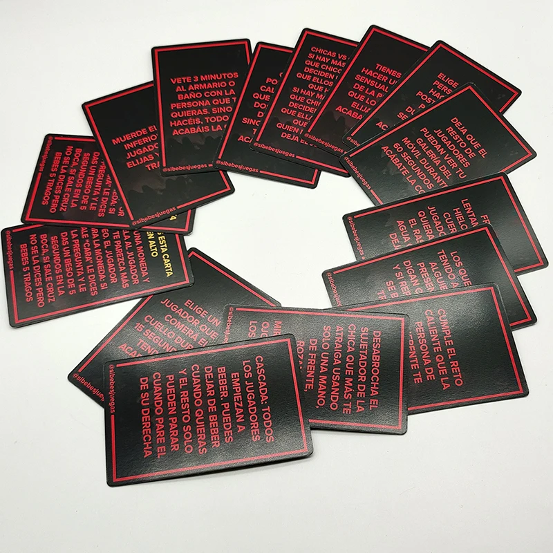 New Arrival Paper Board Game Drinking Cards In Spanish For Party |