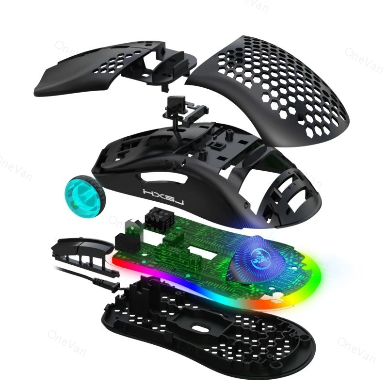 Игровая мышь 6 клавиш макро программирование светящаяся RGB защита от пота