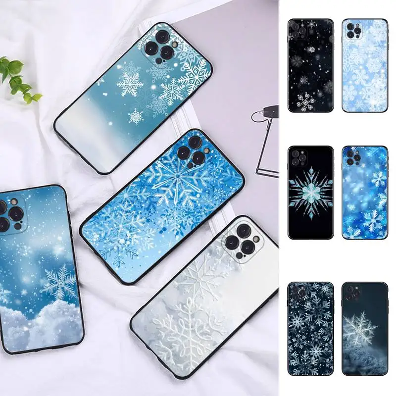 

Winter Snowflakes Phone Case Silicone Soft For iphone 14 13 12 11 Pro Mini XS MAX 8 7 6 Plus X 2020 XR Shell