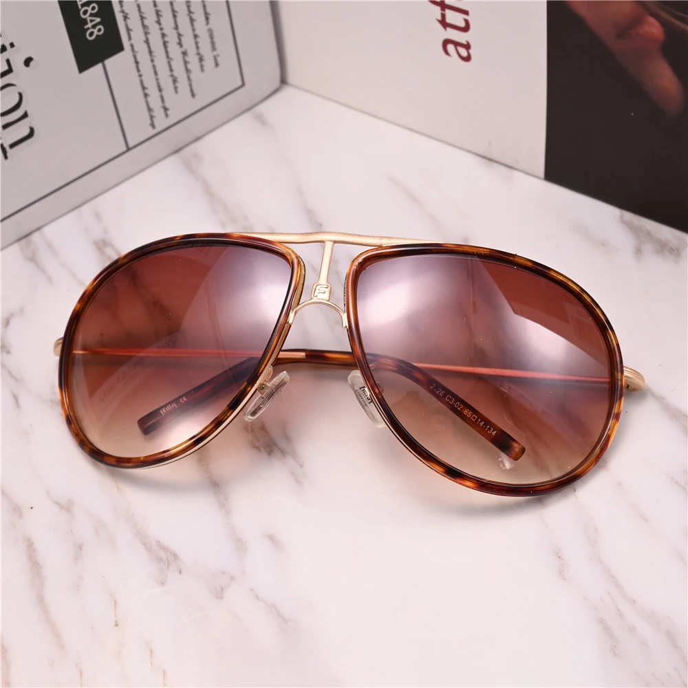 

Evove Aviation Sunglasses Women Male Brown White Sun Glasses for Female Oversized Goggles for Driving Anti Reflection