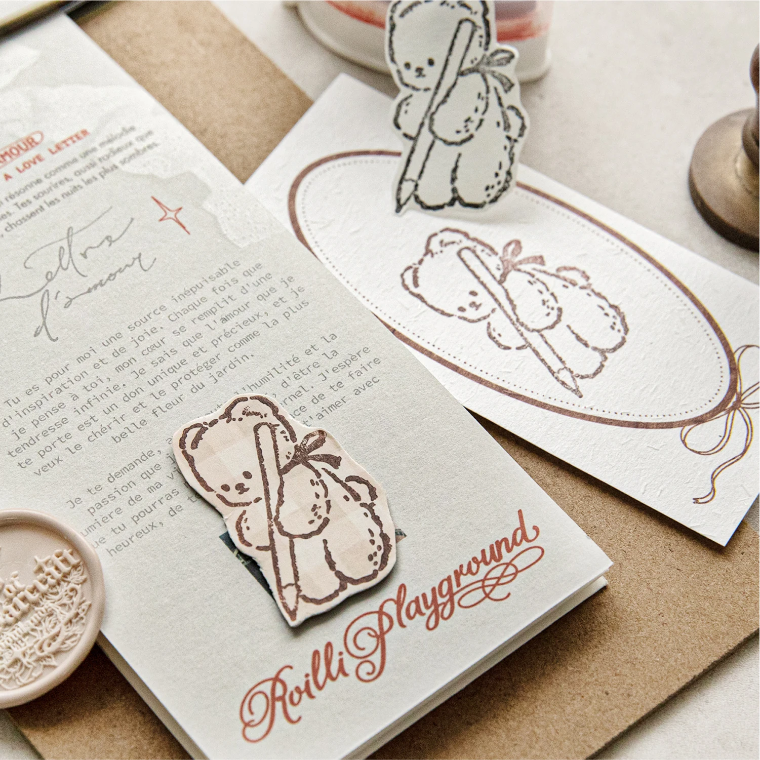 Фото Деревянный штамп Journal GO Creative Lovely Bear для коллажей, джанк-журналов, скрапбукинга, фотоальбомов, изготовления открыток, деревянная печать №4