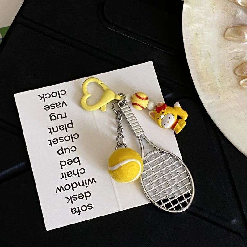 Симпатичный брелок для теннисной ракетки Hello Kitty аниме модель Sanrio ключей кавайная