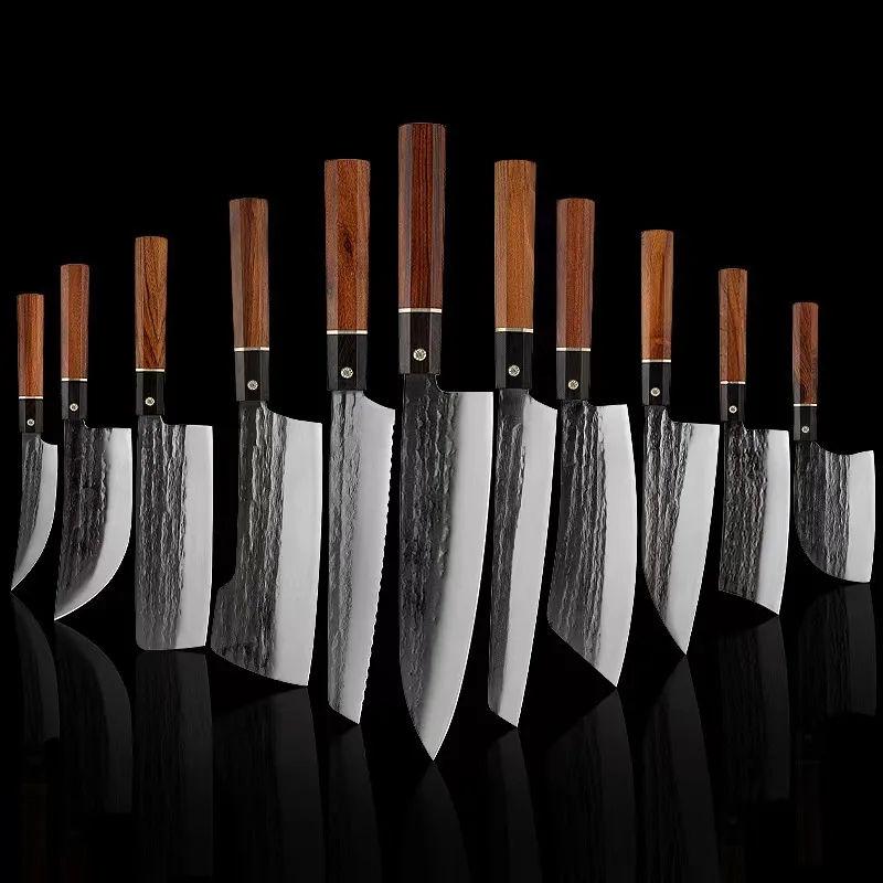 

Kitchen Knives of Japanese Knife Set Stainless Steel Santoku Knife Hand Forged Blade Chef Knife Bread Meat Filleting Knife Set