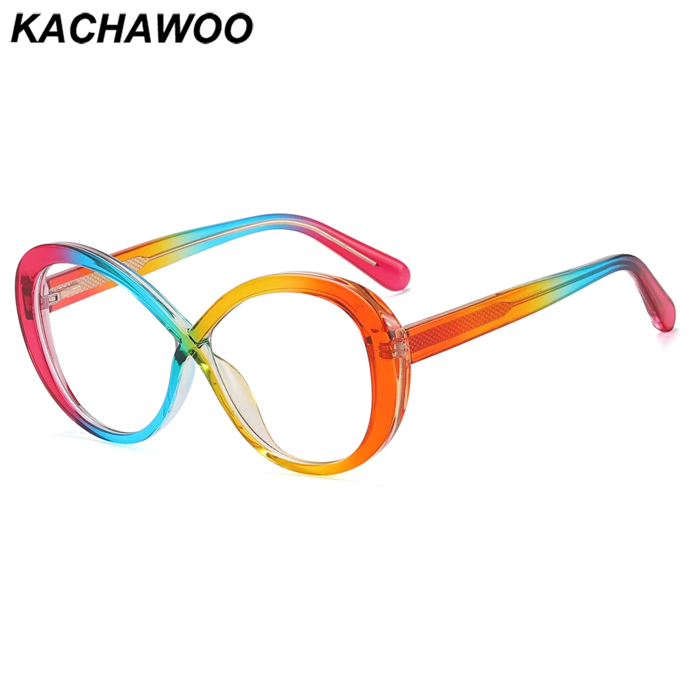 

Женские очки в стиле ретро Kachawoo, очки в круглой оправе кошачий глаз с защитой от синего света, из ацетата tr90, разные цвета