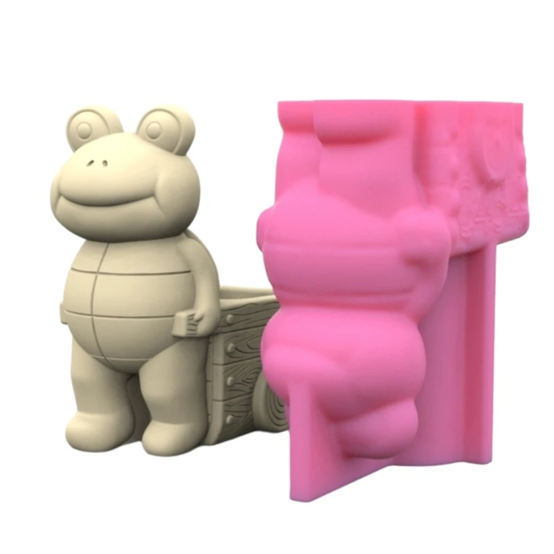 Милая лягушка держатель для ручек цветочный горшок смоляная форма сочные кашпо