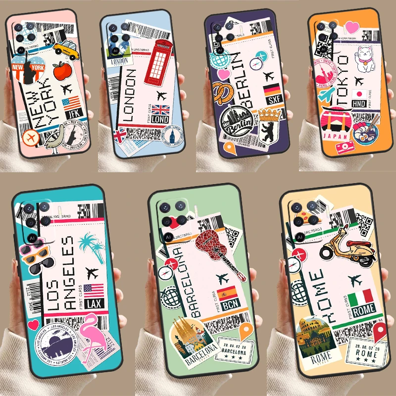 Дорожный посадочный таз Токио для OPPO A9 A5 A53 2020 A52 A72 A96 A76 A16 A54 A74 A94 A58 A78 A98 A15 A79 A17 A57 A77