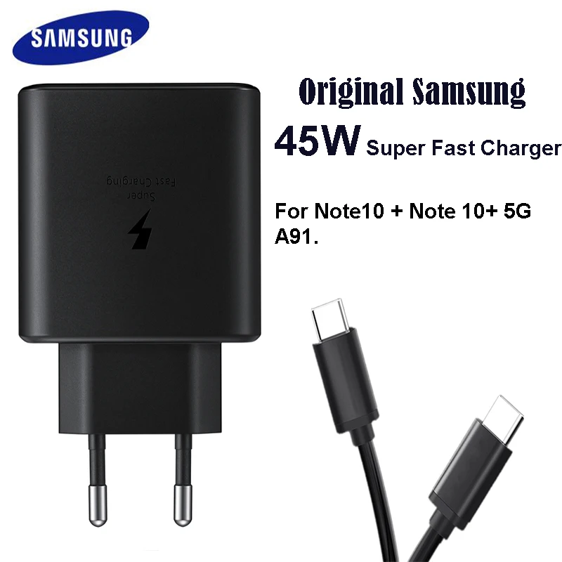 

SAMSUNG Original 45W USB-C Super Adaptive Fast Charge Charger EP-TA845 For Samsung GALAXY Note 10 Plus Note10Plus 5G A91 Note10+