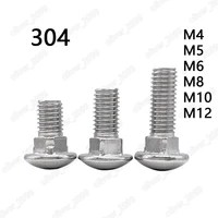 304 stainless steel cup head square neck bolts screws m8 m10 m12