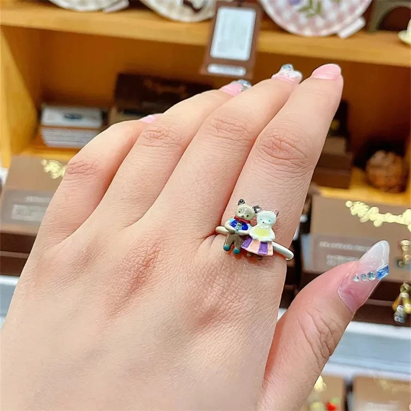 Кольцо Открытое с маленькой кошкой милое уникальное креативное Подарочное