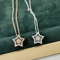 s925 sterling silver ladies chain necklace star diamond pendant fashion necklace jewelry accessories gift