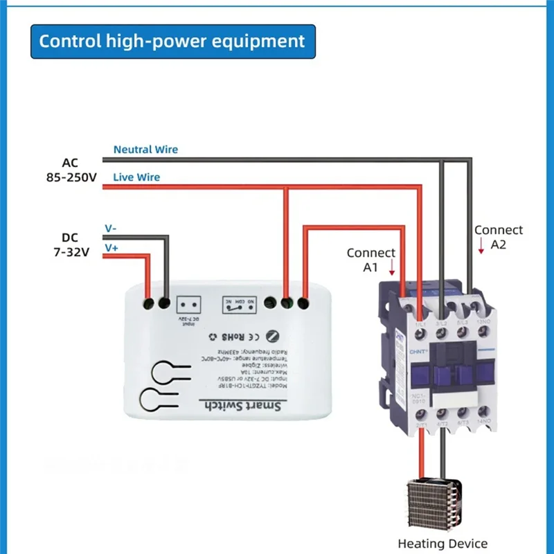 Фото AT51-Tuya Smart Zigbee Switch с датчиком температуры, пассивное сухое контактное реле Zigbee, работает с домашним помощником №4