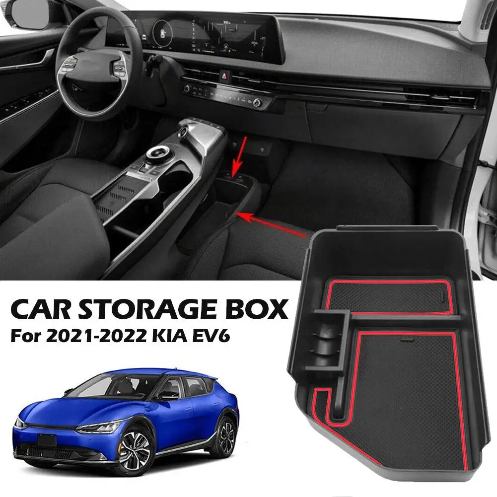 

For 2021-2022 KIA EV6 Car Armrest Storage Box Central Armrest Box Storager Stowing Tidying Tray Car Interior Accessories