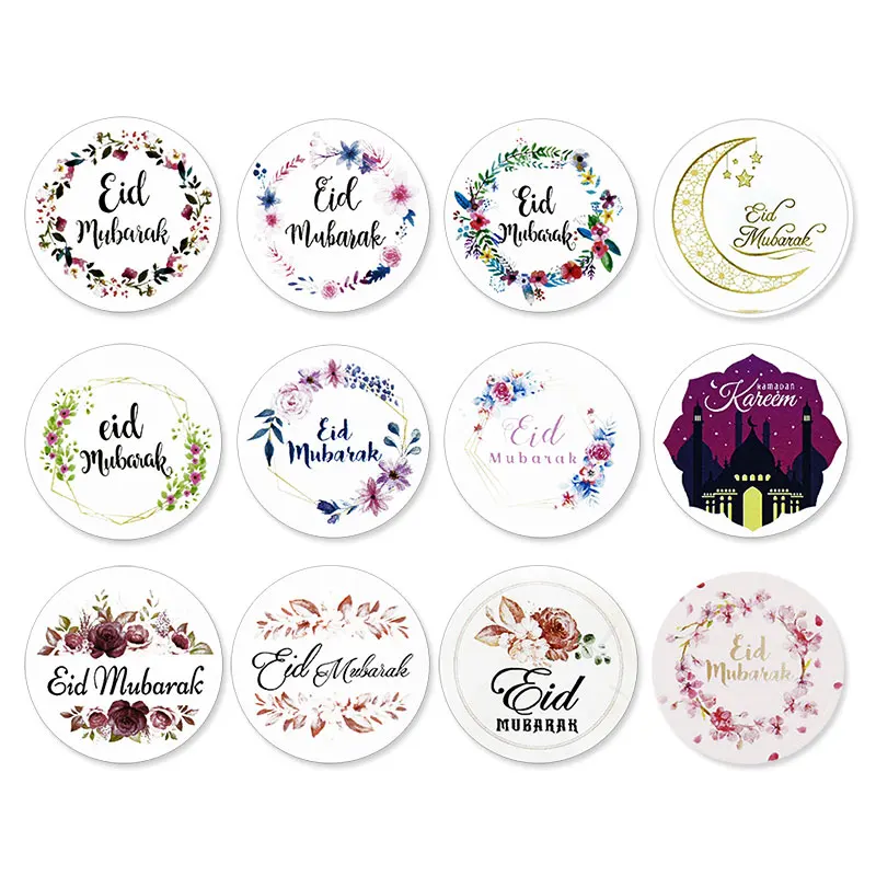 

120pcs EID Mubarak Paper Sticker Decorations Gift Lable Seal Sticker Adhesive Islamic Muslim Eid Al-fitr Decoration Supplies