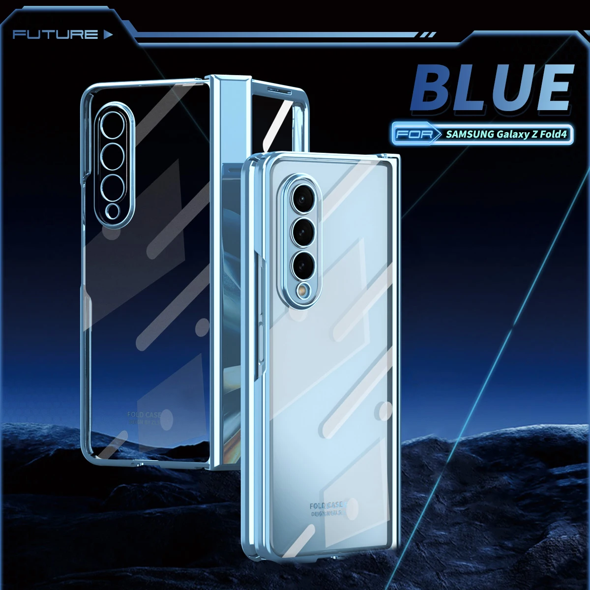 

Electroplated Folding Case For Samsung Galaxy Z Fold 4 5G phantom series with Screen Protector film for Galaxy Z Fold 4 Cover
